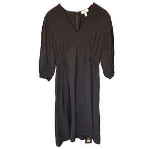 COS Black Modal Blend 3/4 Sleeve Maxi Dress - size 12